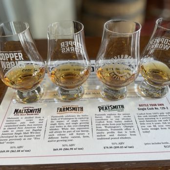 Copperworks Distilling Company - Whiskey tasting flight - Distilleries Near Me - Seattle, Washington Copperworks Distilling Company - Whiskey tasting flight - Distilleries Near Me - Seattle, Washington