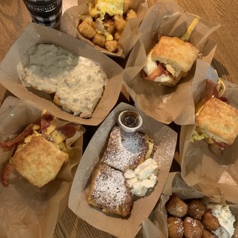 The Biscuit Bar - Bacon, egg, and cheese biscuit, biscuit and gravy, biscuit nuggets, biscuit French toast. - Breakfast & Brunch Near Me - Plano, Texas
