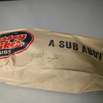 Jersey Mike's Subs - 'A Sub Above'.... Mann Sub. Personal labelling for my leftovers in work fridge. :3 - Fast Food Near Me - Rockville, Maryland Jersey Mike's Subs - 'A Sub Above'.... Mann Sub. Personal labelling for my leftovers in work fridge. :3 - Fast Food Near Me - Rockville, Maryland