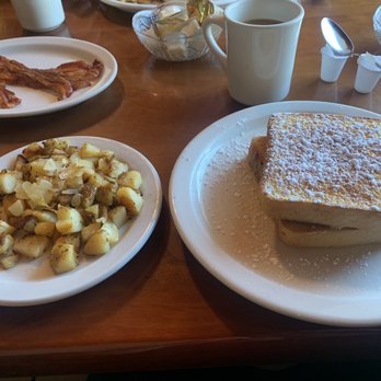 The Miller House - Bacon, homefries and stuffed French toast with apples - Breakfast & Brunch Near Me - Alden, New York The Miller House - Bacon, homefries and stuffed French toast with apples - Breakfast & Brunch Near Me - Alden, New York