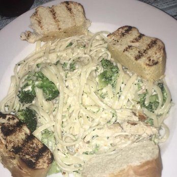 A-J's Dockside Restaurant - Chicken Alfredo was by far the WORST & nastiest dish. NO flavor in sauce, was dry, and frozen broccoli. I had to add so much salt & pepper - Seafood Near Me - Tybee Island, Georgia