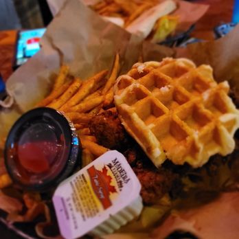 Troll Pub at the Wheelhouse - a basket of waffles and fries - American Near Me - Dayton, Ohio Troll Pub at the Wheelhouse - a basket of waffles and fries - American Near Me - Dayton, Ohio
