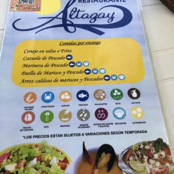 Altagay - Menu. - Seafood Near Me - Punta del Hidalgo, TF