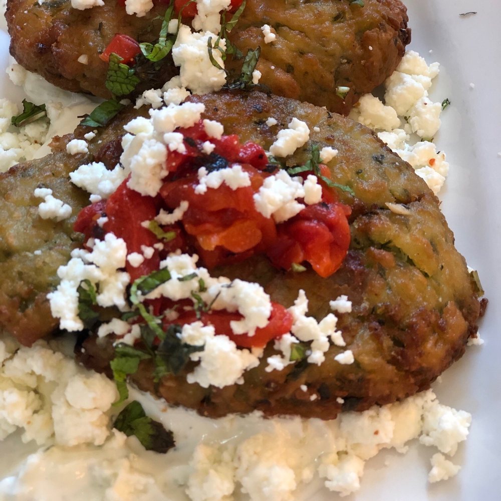 Opa Morgan Hill - Rustic Zucchini cakes - Greek Near Me - Morgan Hill, California Opa Morgan Hill - Rustic Zucchini cakes - Greek Near Me - Morgan Hill, California