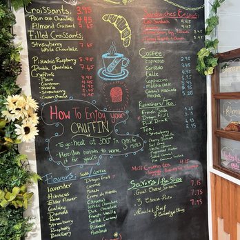 Miss Cruffin - Menu board - Bakeries Near Me - Jacksonville, Florida