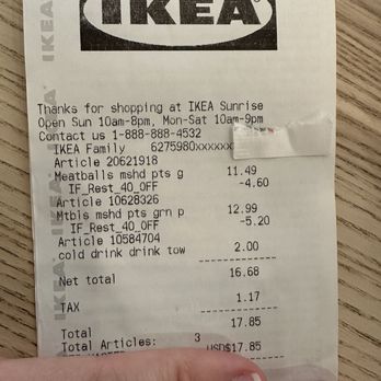 IKEA Restaurant - 40% off with ikea family members!!!!! - Scandinavian Near Me - Sunrise, Florida