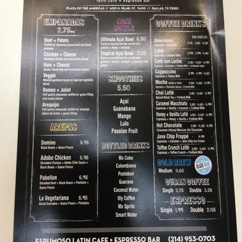 Me Latte Café - menu for espresso coffee - Cafes Near Me - Dallas, Texas