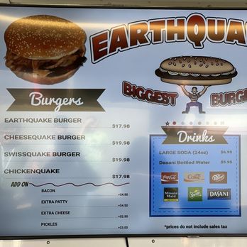 Washington State Fair - Earthquake Burger Menu - Festivals Near Me - Puyallup, Washington Washington State Fair - Earthquake Burger Menu - Festivals Near Me - Puyallup, Washington