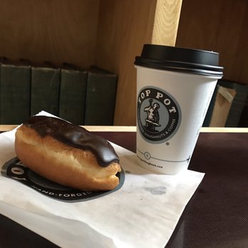 Top Pot Doughnuts - Bavarian Crene donut with ciffee - Bakeries Near Me - Seattle, Washington Top Pot Doughnuts - Bavarian Crene donut with ciffee - Bakeries Near Me - Seattle, Washington