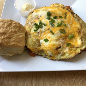 The Blue Hen Cafe - Frittata -meh Biscuit and peach jelly- yum - Southern Near Me - Saint Augustine, Florida