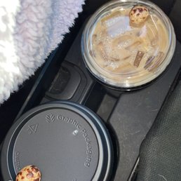 Cute little espresso beans on top of the drinks