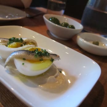 Staple & Fancy - Soft-boiled egg with white anchovy - Italian Near Me - Seattle, Washington Staple & Fancy - Soft-boiled egg with white anchovy - Italian Near Me - Seattle, Washington