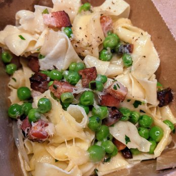 a mano - Carbonara. Tagliatelle, house pancetta, Grana, spring peas, farm egg. $17. To-go. - Italian Near Me - Atlanta, Georgia a mano - Carbonara. Tagliatelle, house pancetta, Grana, spring peas, farm egg. $17. To-go. - Italian Near Me - Atlanta, Georgia