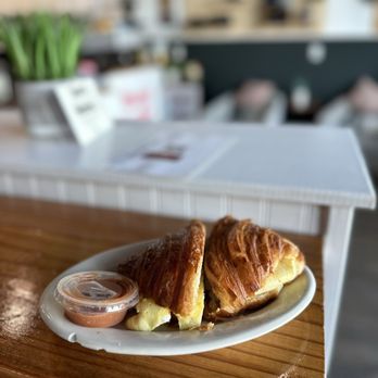 Young Hustler Coffee - Croissant breakfast sandwich with egg and cheese - Coffee & Tea Near Me - Richmond, Texas