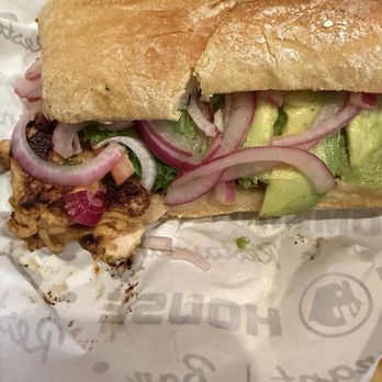 Colombian House - Delicious grilled chicken sandwich with avacado, onions, lettuce, tomato and fresh bread. - Colombian Near Me - White Plains, New York