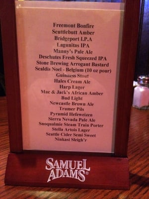Menu photo 8 T S McHugh's Seattle, WA
