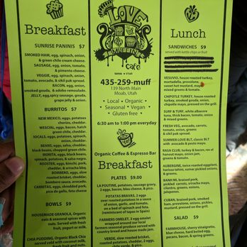 Love Muffin Cafe - Menu - Coffee & Tea Near Me - Moab, Utah