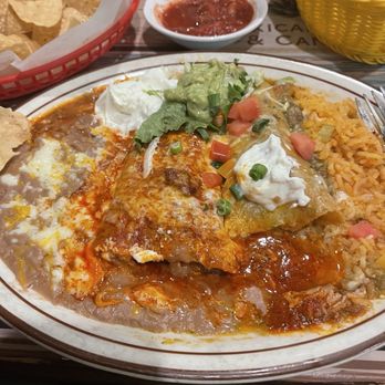 Guadalajara Mexican Grill - Carnitas and shredded beef enchiladas. - Mexican Near Me - Temecula, California