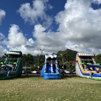 Pa’ina inflatables - 3 water slides, definitely recommend the 2 lane slides! - Bounce House Rentals Near Me Pa’ina inflatables - 3 water slides, definitely recommend the 2 lane slides! - Bounce House Rentals Near Me