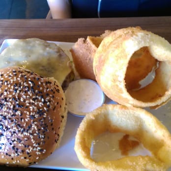 Eureka! - Eureka burger with onion rings - American Near Me - Cupertino, California Eureka! - Eureka burger with onion rings - American Near Me - Cupertino, California