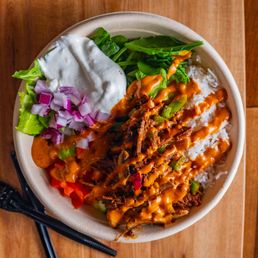 Chicken Souvlaki Rice Bowl