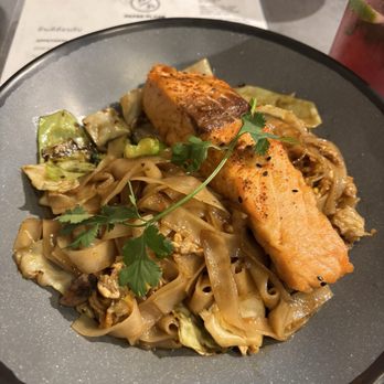 Spoon at Paper Plane - Pad Su with salmon - Thai Near Me - Hapeville, Georgia Spoon at Paper Plane - Pad Su with salmon - Thai Near Me - Hapeville, Georgia