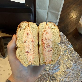 Elite Experience: Reno Tahoe Bagel Co. - Salt Bagel with sun dried tomato cream cheese - Yelp Events Near Me - Reno, Nevada