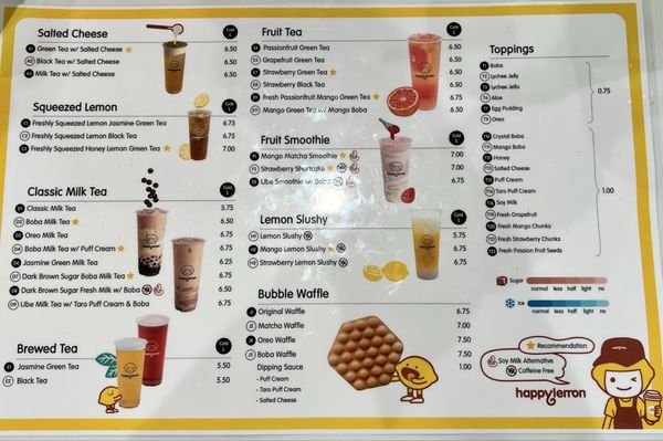 Menu photo 3 Happy Lemon Tustin, CA