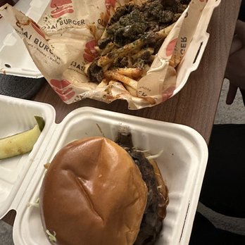 Ojai Burger - Burger comes with a pickle - Burgers Near Me - Orange, California Ojai Burger - Burger comes with a pickle - Burgers Near Me - Orange, California