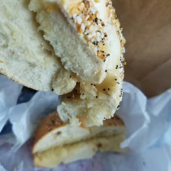 Hand Rolled Bagels - Double sided everything bagel w/butter - Bagels Near Me - New Hyde Park, New York Hand Rolled Bagels - Double sided everything bagel w/butter - Bagels Near Me - New Hyde Park, New York
