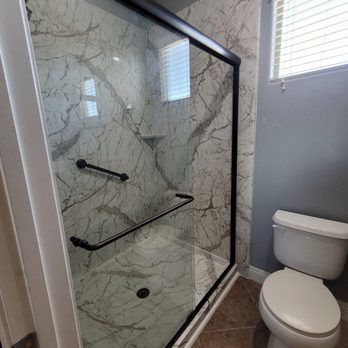 Thompson Bath Remodel - Beautiful marble installed in this clients incredible new shower! - General Contractors Near Me - Las Vegas, Nevada Thompson Bath Remodel - Beautiful marble installed in this clients incredible new shower! - General Contractors Near Me - Las Vegas, Nevada