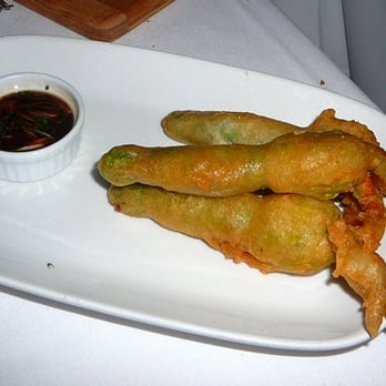 Jar - Fried Squash Blossoms with Yuzu Dipping Sauce - New American Near Me - Los Angeles, California Jar - Fried Squash Blossoms with Yuzu Dipping Sauce - New American Near Me - Los Angeles, California