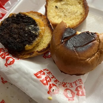 Pete's BBQ - Sliders...buns burned, one side of each burger burned So disappointed - Barbeque Near Me - Ramona, California Pete's BBQ - Sliders...buns burned, one side of each burger burned So disappointed - Barbeque Near Me - Ramona, California