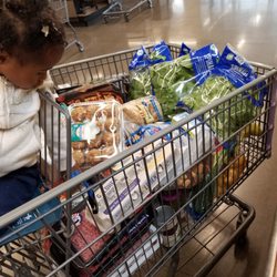 ALDI - Only time I can actually get a cart FULL; including meat, fresh fruit and veggies and raw nuts (which are always high) for under $200