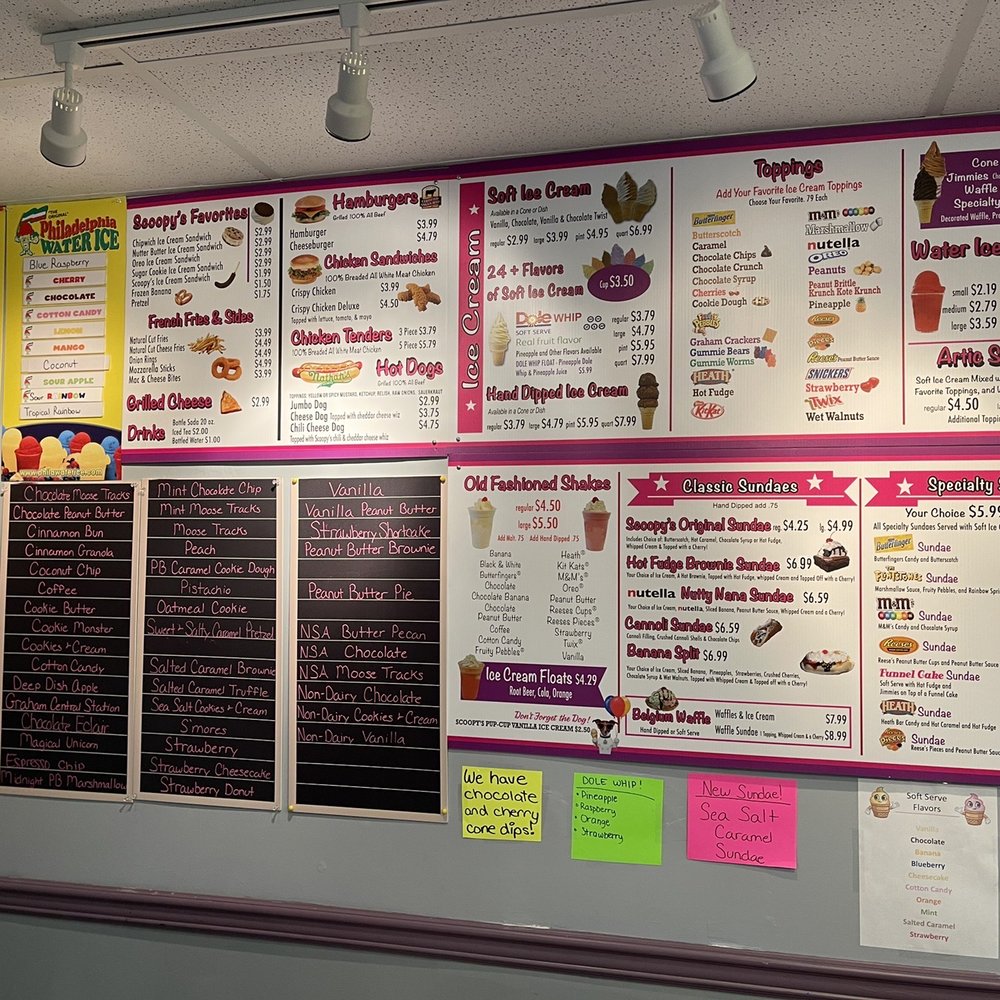 Scoopys Ice Cream - Menu - Ice Cream & Frozen Yogurt Near Me - Sewell, New Jersey Scoopys Ice Cream - Menu - Ice Cream & Frozen Yogurt Near Me - Sewell, New Jersey