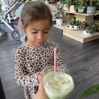 La Chula Cafe - Banana Matcha and Childrens chocolate Milk - Coffee & Tea Near Me - Pasadena, California