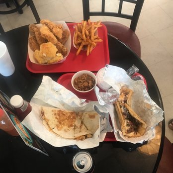 Krispy Krunchy Chicken - Irving - Medium Family Platter, Small Jambalaya, Chicken Quesadilla and Beef Nanchaco. The works! - Burgers Near Me - Irving, Texas Krispy Krunchy Chicken - Irving - Medium Family Platter, Small Jambalaya, Chicken Quesadilla and Beef Nanchaco. The works! - Burgers Near Me - Irving, Texas