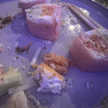 Kumi Sushi - Crab Rangoon roll.  Lump of cream cheese, not mixed in with the crab. - Sushi Bars Near Me - Crystal Lake, Illinois
