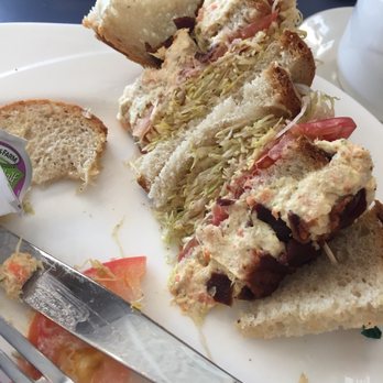 Blue Peach Cafe - Supposed to be Blue Peach Club Sandwich with chicken salad - Breakfast & Brunch Near Me - Manasquan, New Jersey Blue Peach Cafe - Supposed to be Blue Peach Club Sandwich with chicken salad - Breakfast & Brunch Near Me - Manasquan, New Jersey