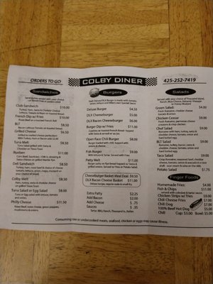 Menu photo 6 Colby Diner Everett, WA Menu photo 6 Colby Diner Everett, WA