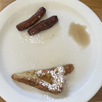 Beachside Cafe - Kids French toast and sausage (minus the half eaten) :) - Breakfast & Brunch Near Me - Indialantic, Florida