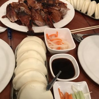 Sun Wah Bar-B-Que - Course 1 of 3 in the duck feast. Duck, man tao (tao), picked radish, finely sliced carrots/green onion, hoisin sauce. DELICIOUSNESS. - Barbeque Near Me - Chicago, Illinois