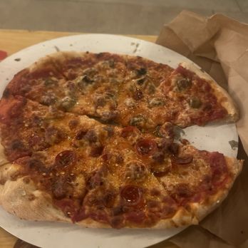 Tony's Pizzaria - Our half sausage pepperoni and mushroom pizza - Pizza Near Me - Ventura, California