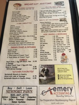 Menu photo 1 Village Kitchen Restaurant Priest River, ID Menu photo 1 Village Kitchen Restaurant Priest River, ID