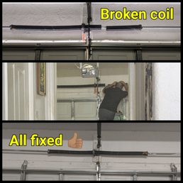 Spring coil replacement to fix broken garage door