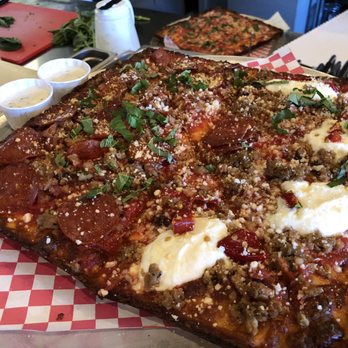 Ranch - Half meat lovers and half number four - Pizza Near Me - Portland, Oregon Ranch - Half meat lovers and half number four - Pizza Near Me - Portland, Oregon
