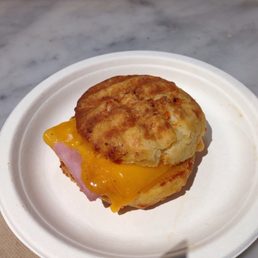 Ham and cheese biscuit