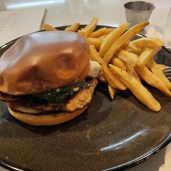 Curio Bistro - Chicken caprese sandwich and French fries - Cajun/Creole Near Me - New Orleans, Louisiana