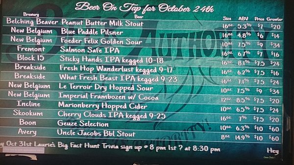 Menu photo 2 The Beer Authority Seattle, WA