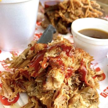 DOMESTIC - Their succulent Pulled Pork with BBQ sauce drizzled over the top! - Barbeque Near Me - La Puente, California